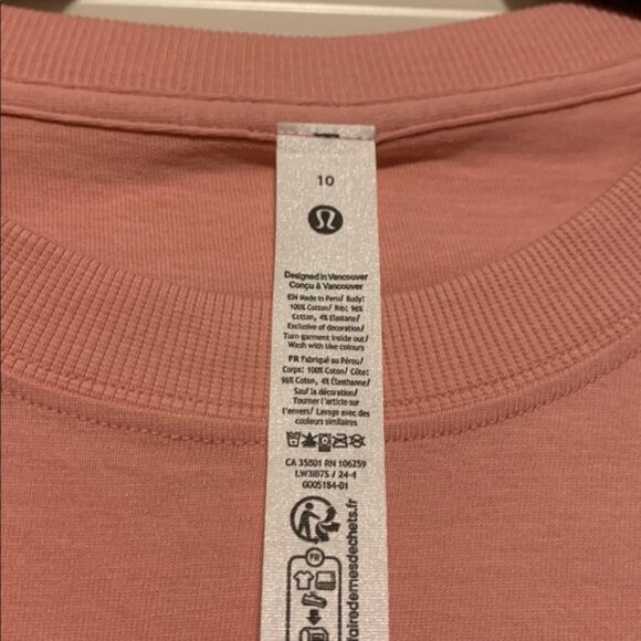 Lululemon Athletica Pink Tide Relaxed Fit LS Lunar New Year Tee. Sz 10, NWT - Picture 2 of 7